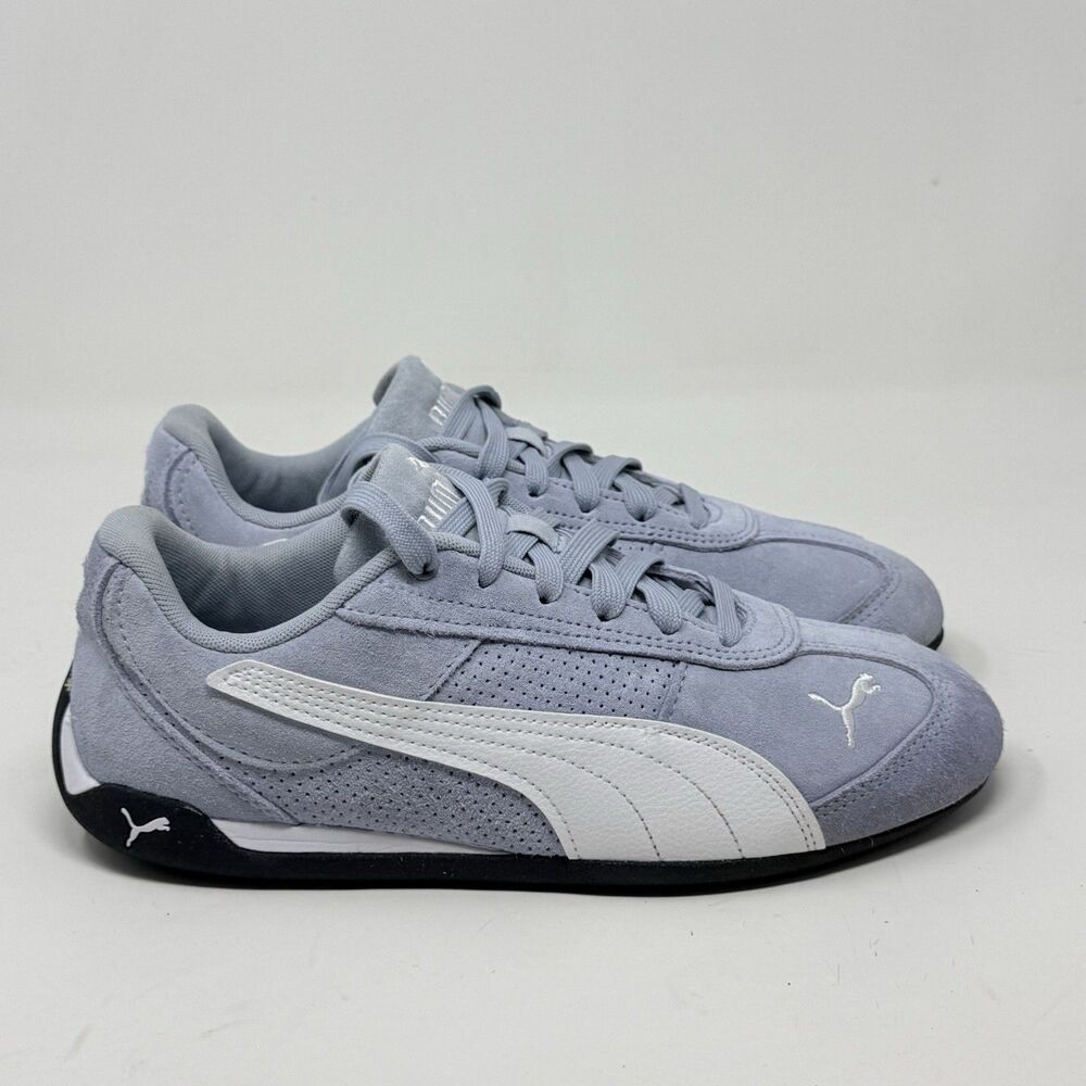 Puma pale blue and White Suede Low-Top Sneakers